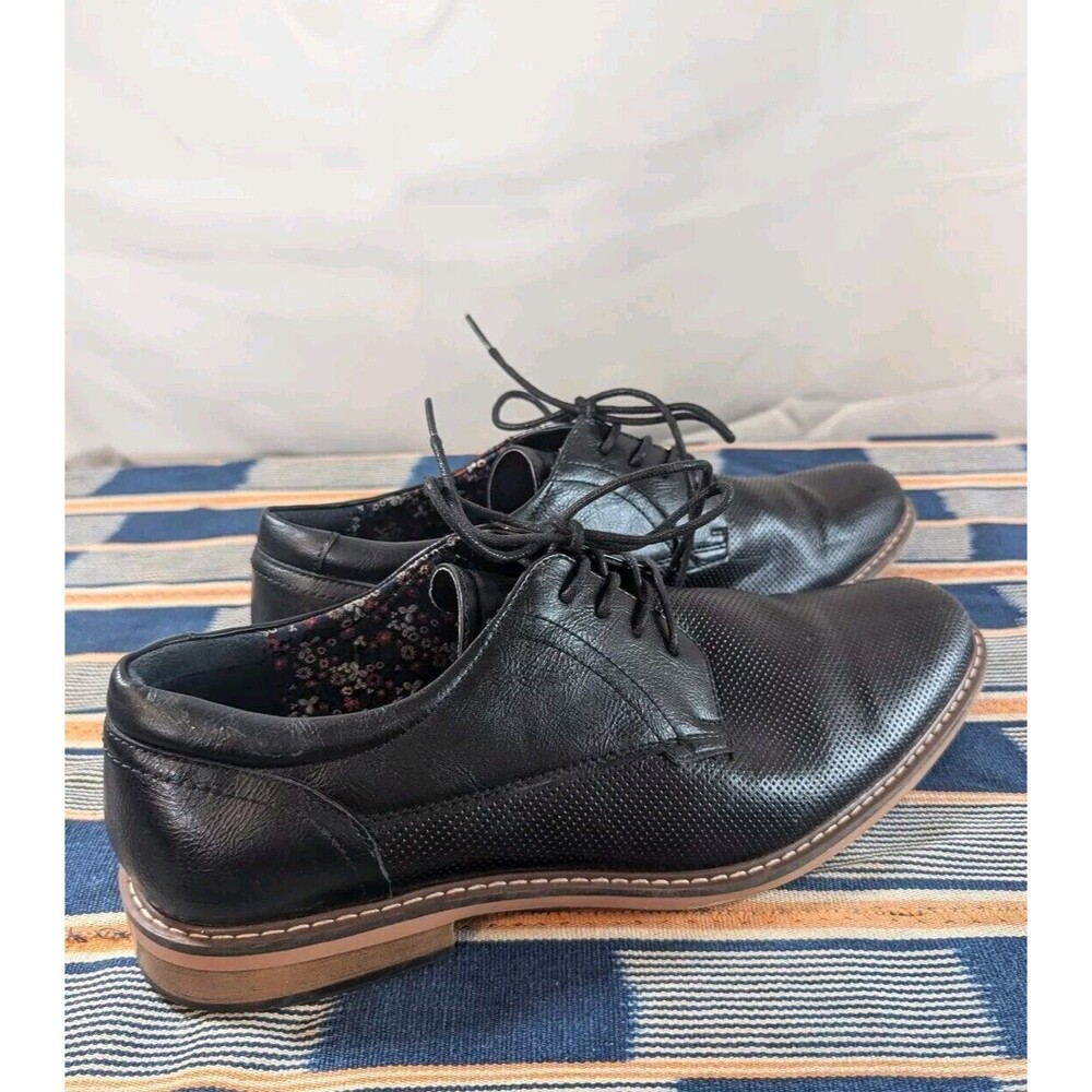 Steve Madden Ajapp Men's Dress Shoes US 10 Leather Black Lace-Up [X08]